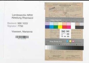 Entnazifizierung Marianne Vaassen , geb. 19.08.1912 (Kaufm.Angest.)