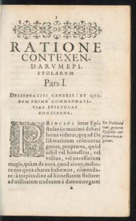 Et Quidem Primo Commendatitias Epistolas Continens.