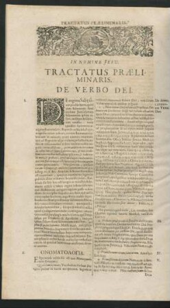 Tractatus Praeliminaris. De Verbo Dei.