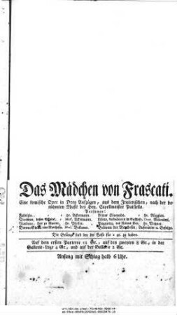 Das Mädchen von Frascati