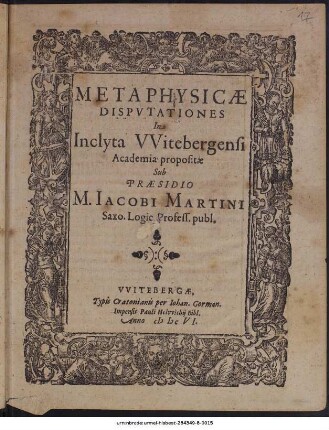 Metaphysicæ Dispvtationes