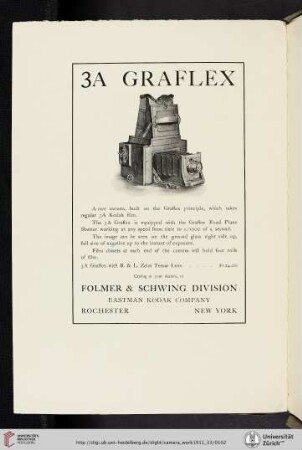 Folmer & Schwing Division, Eastman Kodak Company [3A Graflex Camera]