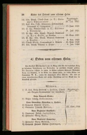 4) Orden vom eisernen Helm.