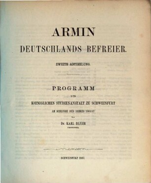 Armin, Deutschlands Befreier, 2