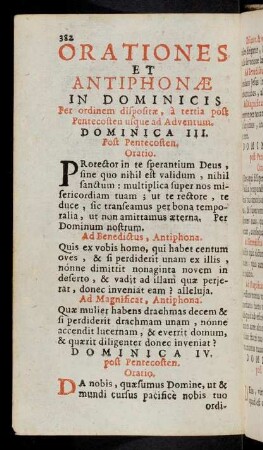 382-394, Orationes et Antiphonae in Dominicis