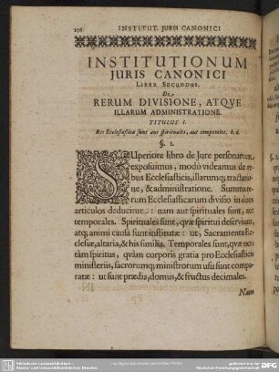 Liber Secundus. De Rerum Divisione, Atque Illarum Administratione