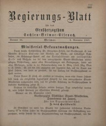 Nr. 26 : 3. November 1867