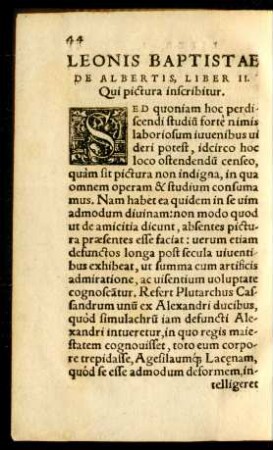 Leonis Baptistae De Albertis, Liber II. Qui pictura inscribitur.