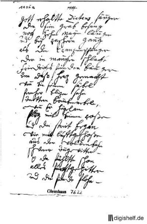 1105: Brief von Anna Louisa Karsch an Johann Wilhelm Ludwig Gleim