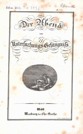 Der Abend im Untersuchungs-Gefängniss