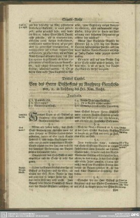 Drittes Capitel. Von des Herrn Bischoffens zu Augspurg Gerechtsamen, [et]c. in Ansehung des Heil. Röm. Reichs