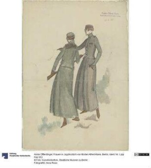 Frauen in Jagdkostüm von Moden Alfred-Marie, Berlin