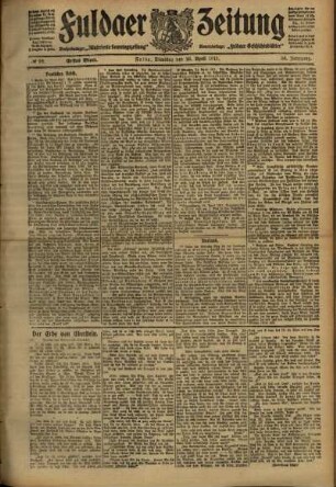 Erste Ausgabe vom Dienstag, den 25. April 1911.