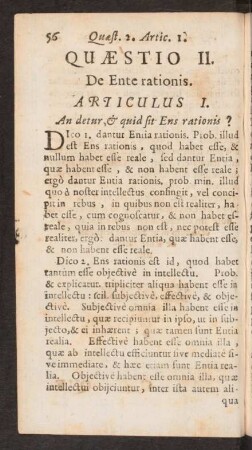 Quaestio II. De Ente rationis.
