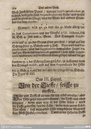 Das III. Capitel. Von der Tieffe/ solche zu messen.