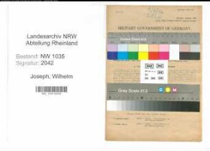Entnazifizierung Wilhelm Joseph , geb. 08.01.1903 (Steiger)