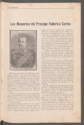 Las Memorias del Príncipe Federico Carlos