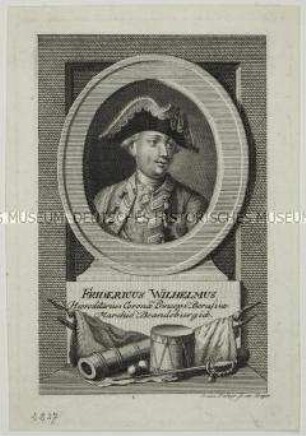 Friedrich Wilhelm II. von Preußen als Kronprinz mit allegorischem Beiwerk