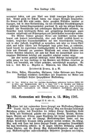 193. Convention mit Preußen v. 13. März 1787.