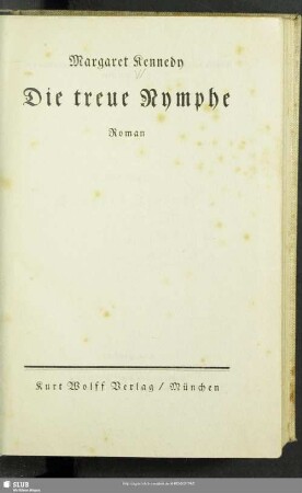 Die treue Nymphe : Roman