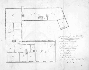 Grundriss der zweiten Etage des alten Waisenhauses.