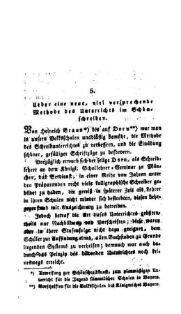 Ueber eine neue, viel versprechende Methode des Unterrichts im Schönschreiben