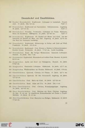 Dosendeckel und Emailbildchen (Nr. 506-525)