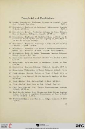 Dosendeckel und Emailbildchen (Nr. 506-525)