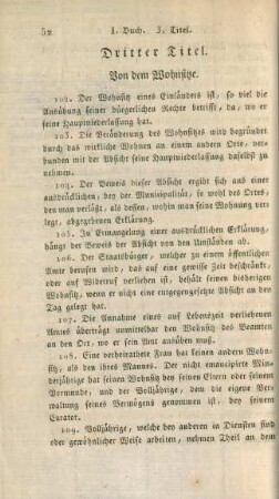Dritter Titel. Von dem Wohnsitze