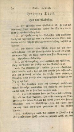 Dritter Titel. Von dem Wohnsitze