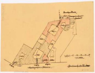 Kaufhaus Erich Jordan, Markgrafenstraße 102-107, Berlin-Kreuzberg Umbau und Erweiterung: Markgrafenstraße 102-104: Lageplan 1:1000