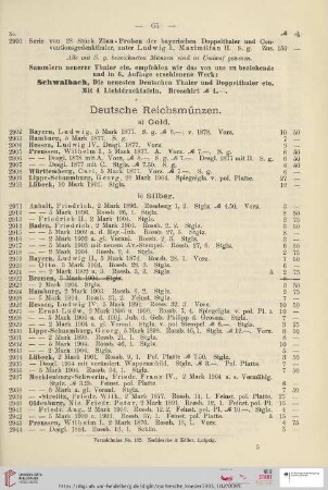 Deutsche Reichsmünzen (Nr. 2902 - 2981)