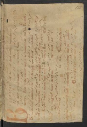 Hinteres Spiegelblatt (abgelöst): Antiphonarium officii (Schwaben, 12. Jh. Anfang)
