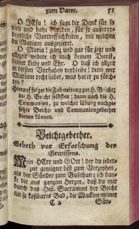 Gebeth um Erleuchtung bey Erforschung des Gewissens vor der Beicht.