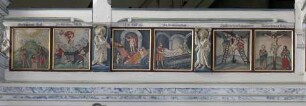 Szenen aus dem Leben Jesu — Szene 21 - 26: Kreuzigung, Kreuzabnahme, Grablegung, Höllenfahrt, Auferstehung, Himmelfahrt