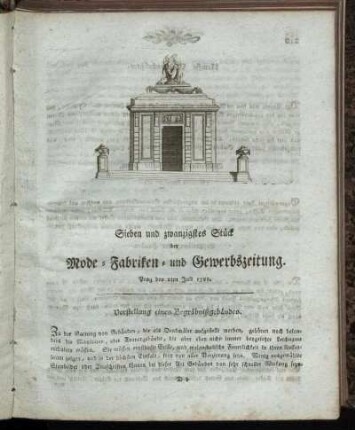 Sieben und zwanzigstes Stück. Prag den 2ten Juli 1788.