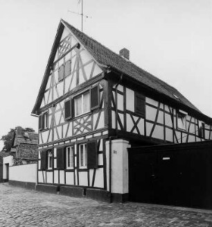 Fachwerkwohnhaus; Pfungstadt, Happelgasse 21
