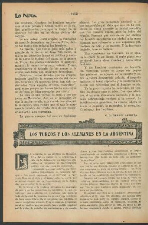 Los turcos y los alemanes en la Argentina