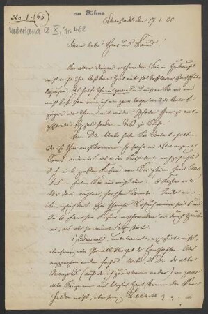Brief an Friedrich Wilhelm Jähns : 17.01.1865