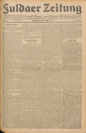 Ausgabe vom Samstag, den 28. März 1914.
