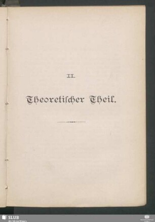 II. Theoretischer Theil
