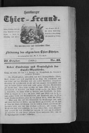 Hamburger Thier-Freund. 22. October. (1858.) No. 42.