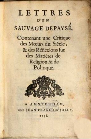 Lettres d'un sauvage dépaysé