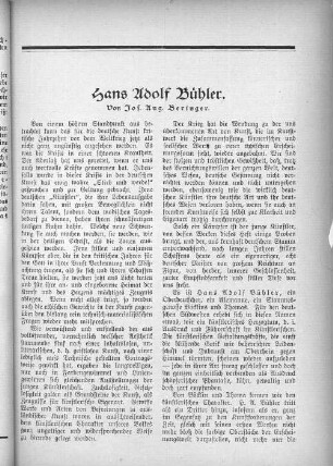 Hans Adolf Bühler. Von Jos. Aug. Beringer.