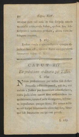 Caput XIV. De probatione ordinaria per Testes