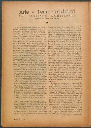 Arte y Temporabilidad : Tomado de "La Nación", agosto de 1944.