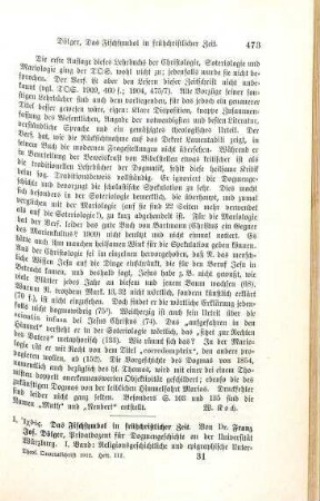 473-476 [Rezension] Dölger, Franz Joseph, Religionsgeschichtliche und epigraphische Untersuchungen, zugleich ein Beitrag zur ältesten Christologie und Sakramentenlehre