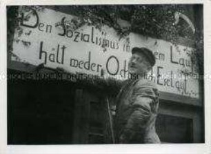 Dekoration zum Maifeiertag am Berliner Glühlampenwerk