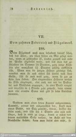 VII. Vom zahmen Federvieh und Flügelwerk