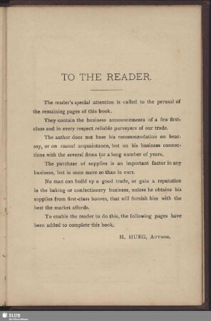 To the reader